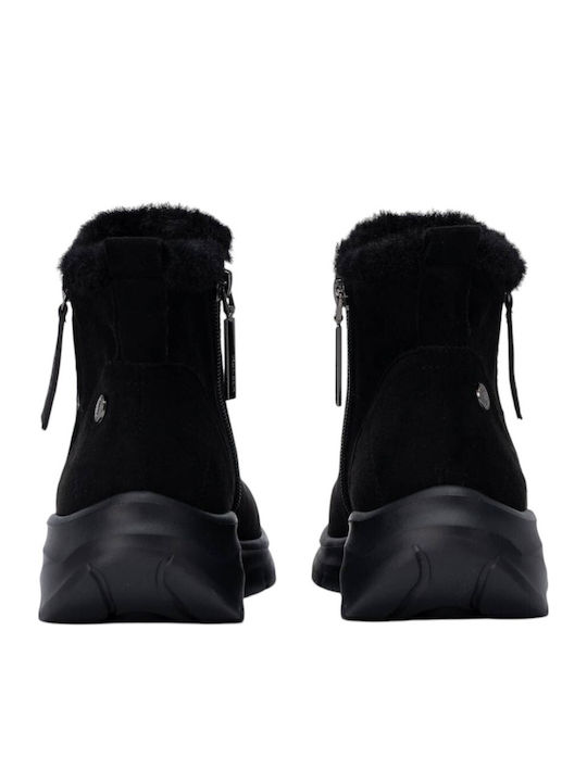 Women's Ankle Boots with Fur Black
