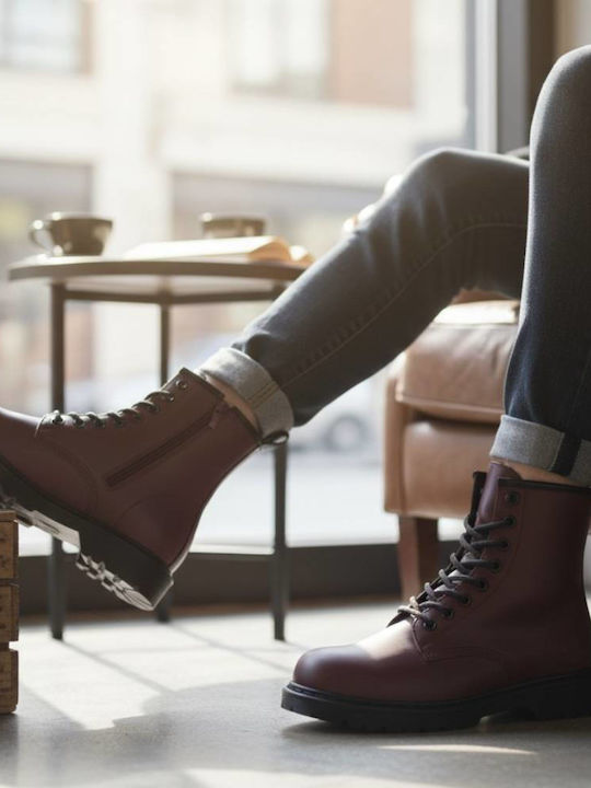 Stiefeletten Damen Burgundisch