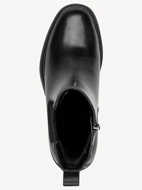Leder Damen Stiefeletten Schwarz
