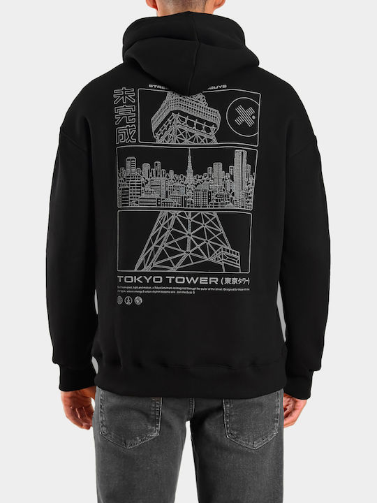 Sweatshirt mit Kapuze Schwarz