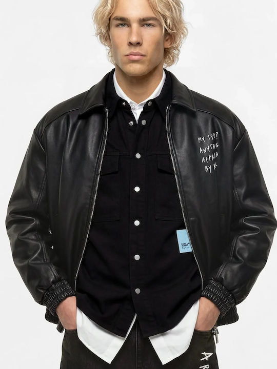 Karl Lagerfeld Δερμάτινο Μπουφάν Black