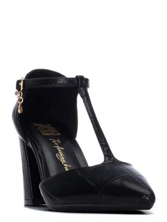 Spitze Zehe Pumps mit Mittelhohem Absatz Schwarz