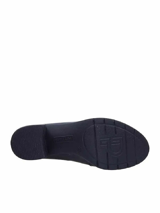 Leather Women's Moccasins In Black Color