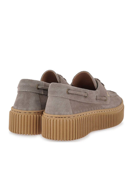 Suede Women's Moccasins In Brown Color