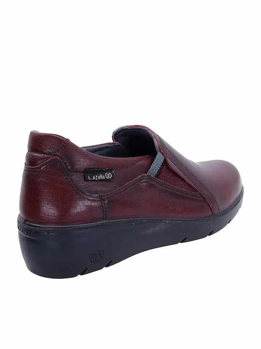 Leder Damen Mokassins in Roter Farbe