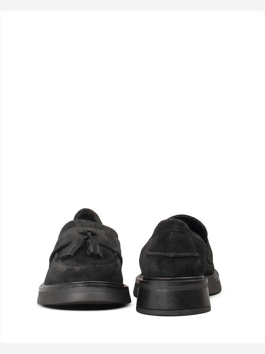 Day2day Suede Γυναικεία Loafers σε Μαύρο Χρώμα