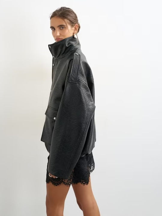 Short Women's Bomber Jacket Black