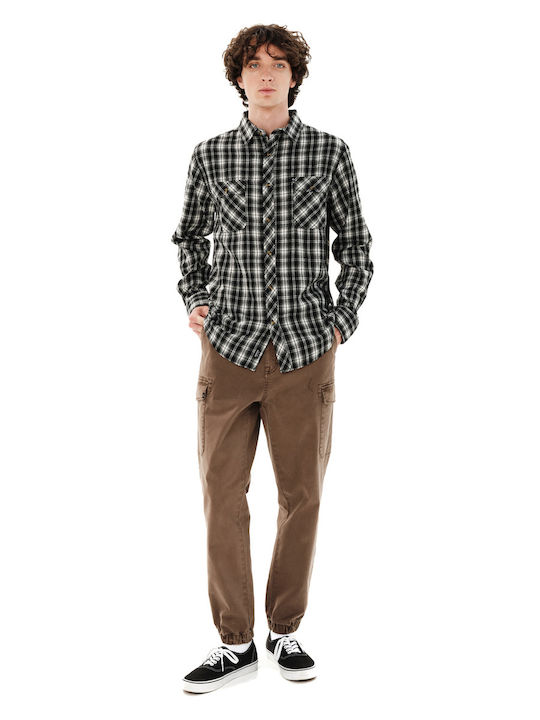 Long Sleeve Flannel Shirt in Regular Fit Checked Check