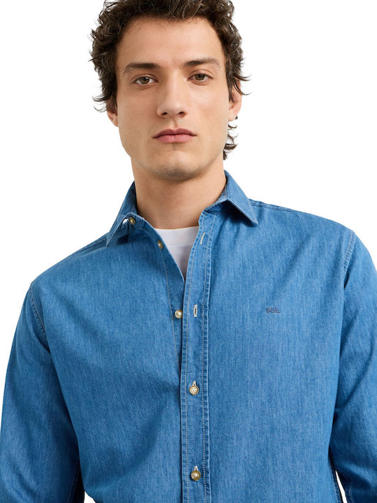 Long Sleeve Denim Shirt Narrow Fit Denim