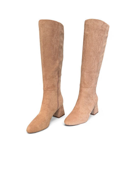 Suede Damenstiefel Beige H360