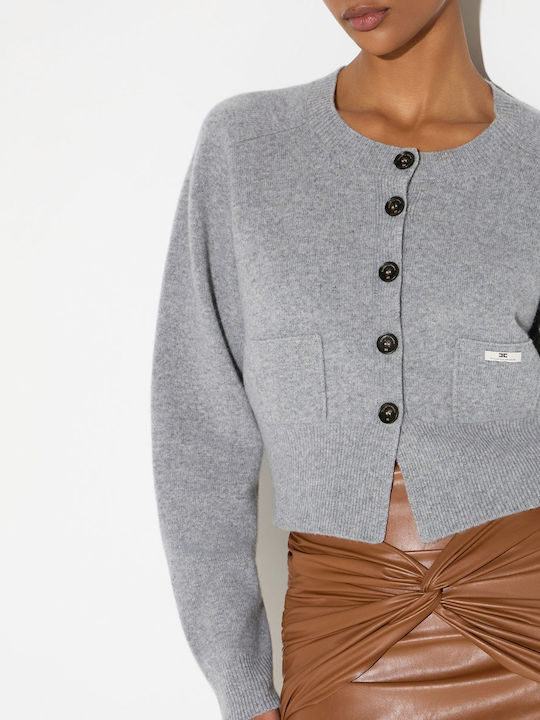 Damen Strickjacke mit Knöpfen Graue