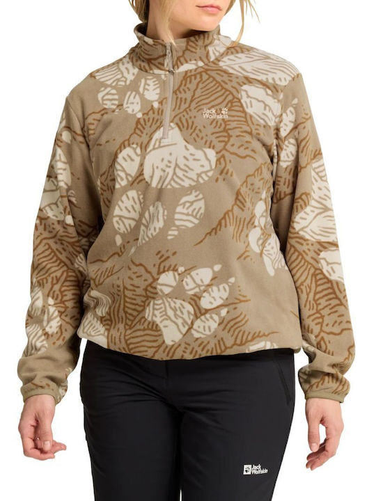 Damen Sweatshirt Beige-Kaffee