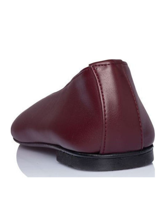 Leder Damen Ballerinas Burgundisch