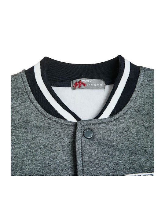 Kids Sweatshirt Cardigan With Pockets Grey