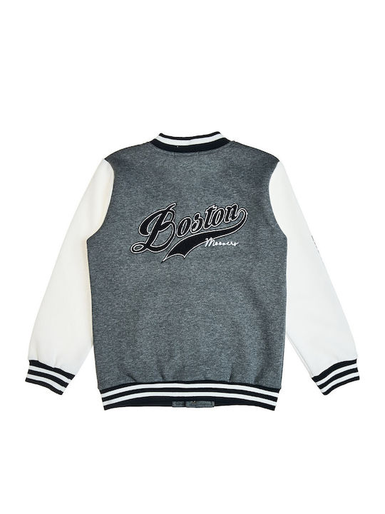 Kids Sweatshirt Cardigan With Pockets Grey