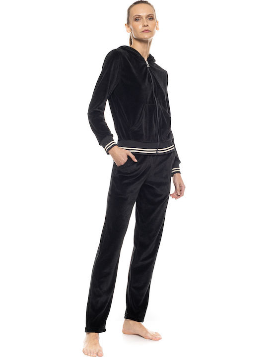 Velvet Sweatpants Black