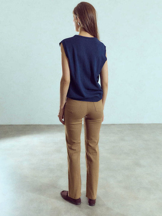 Celestino Women's Jeans Straight Leg Camel