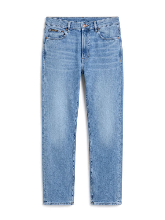 Men's Jeans Pants Elastic Slim Straight Fit Blue
