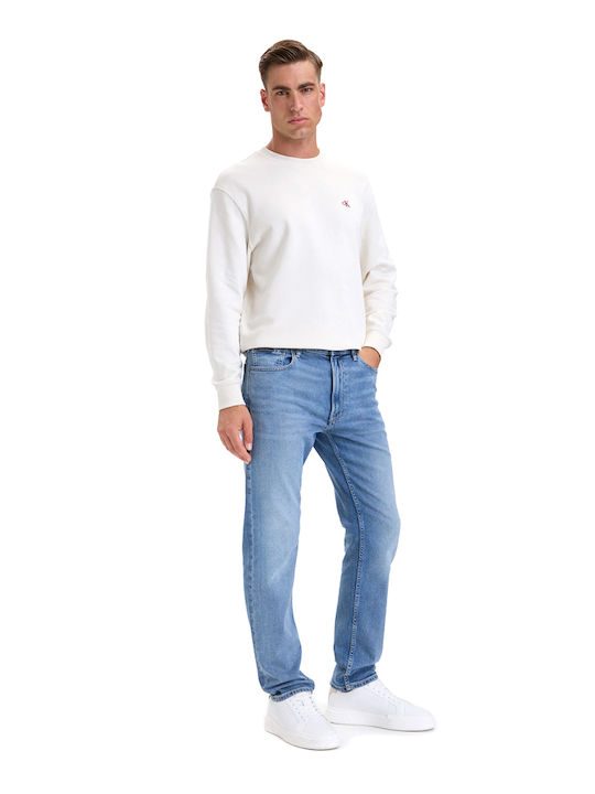 Men's Jeans Pants Elastic Slim Straight Fit Blue