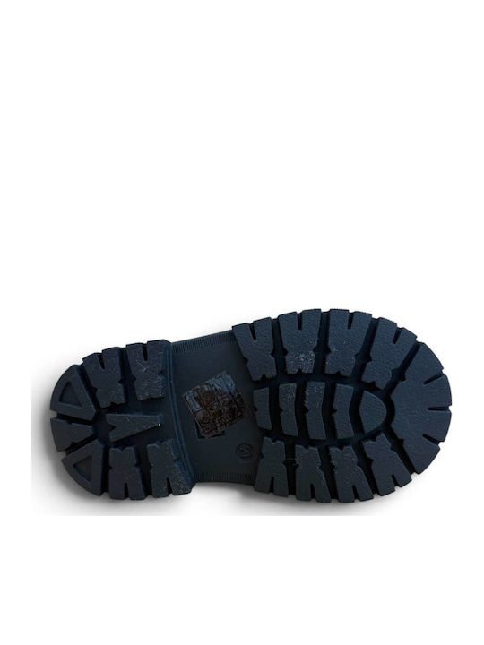 Leder Kinderstiefel mit Reissverschluss Schwarz