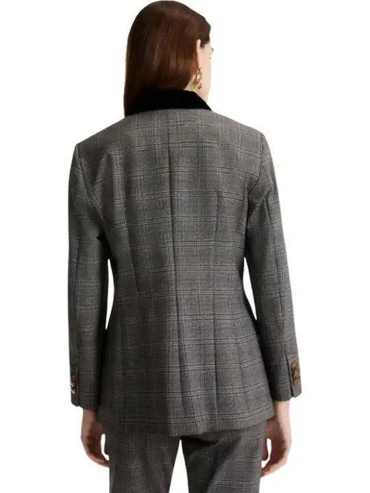 Marella Women's Blazer Grey Checked