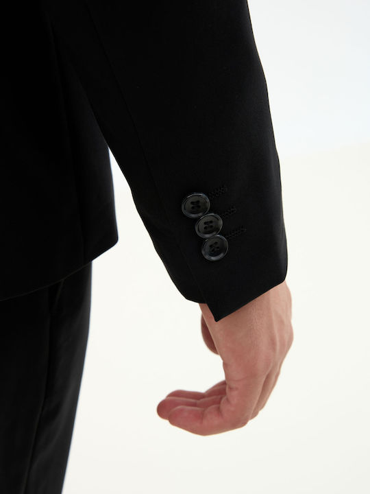 Jachetă De Costum Pentru Bărbați Cu Fit Slim Negru