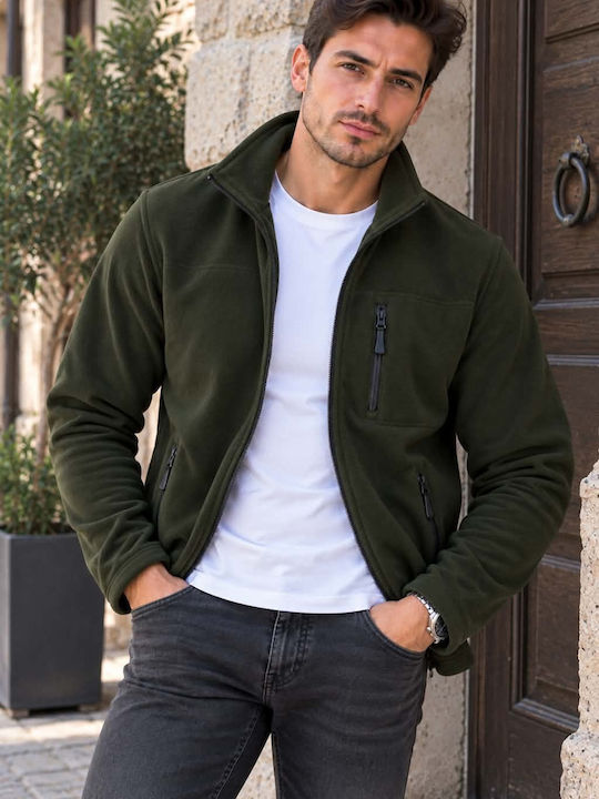 Herren Fleecejacke Khaki