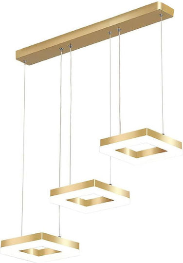 Powertech Висящо Таванно Осветително Тяло Златисто LED с Неутрално Бяло Осветление 70x120x120см