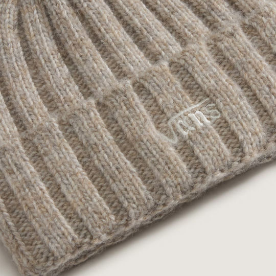 Tall Cuff Beanie Men's Beanie Knitted in Ecru Colour