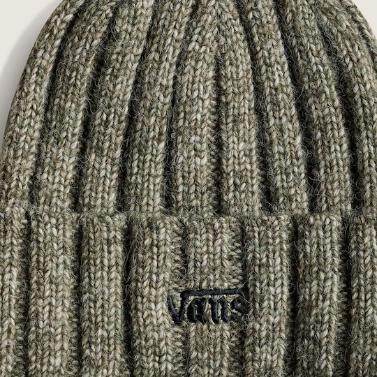 Tall Cuff Beanie Men's Knitted Beanie in Khaki Colour