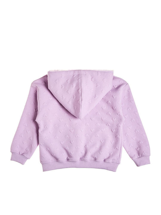 Kinder-Strickjacke mit Kapuzen in Flieder