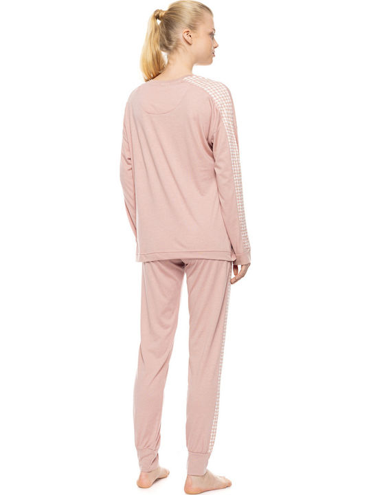 Pink Label Sommer Damen Schlafanzug Hose Rosa