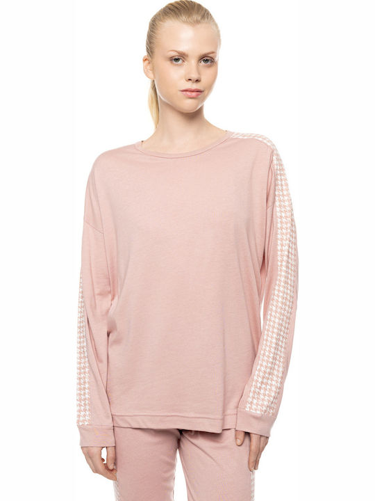 Pink Label Sommer Damen Schlafanzug Hose Rosa