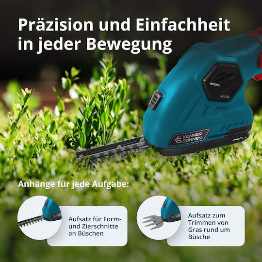 Könner & Söhnen Könner & Söhnen Heckenschere Batterie 8V 1x2Ah mit Klingenlänge 12cm