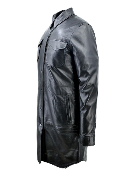 Leather Women's Double Sided Jacket for Winter Black