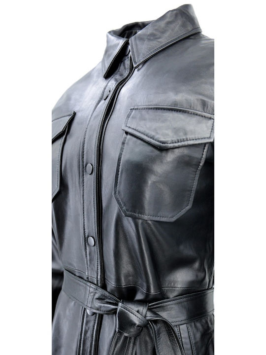 Leather Women's Double Sided Jacket for Winter Black