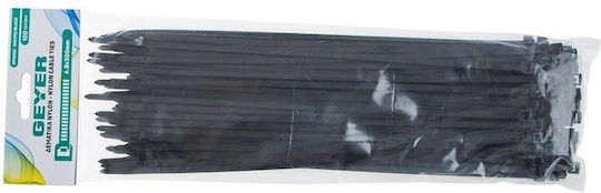 Geyer Geyer Kunststoff Kabelbinder 300mmx4.8mm in Schwarz Farbe 100Stk G4.8CT300B
