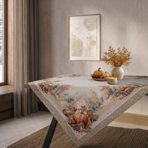 Teoran Τραπεζομάντηλο Ottono Μπεζ 140x140εκ.