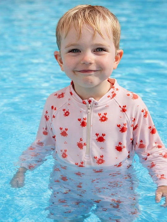 Swim Essentials Kids One-Piece Swimsuit With Long Sleeve Oh Crab