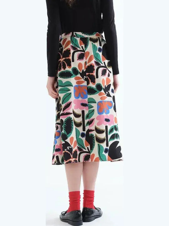 High Waist Midi Skirt Multi