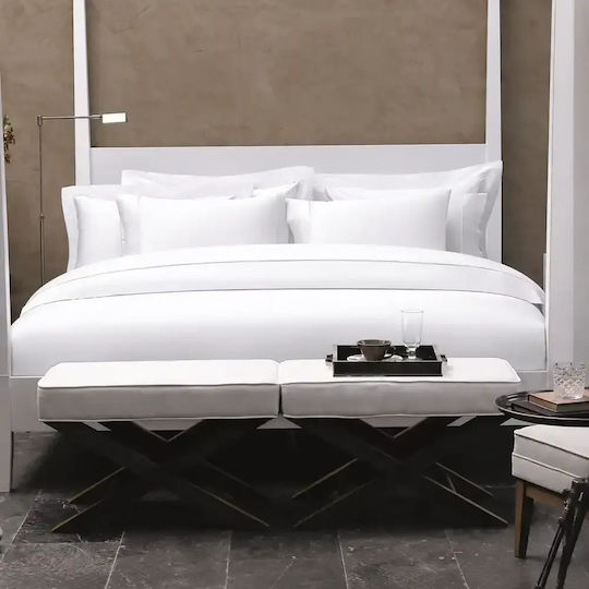 Valeron Set Huse Pentru Pilote 200x220cm Duble Cu 4 Fețe De Pernă Și 1 Cearceaf Alb