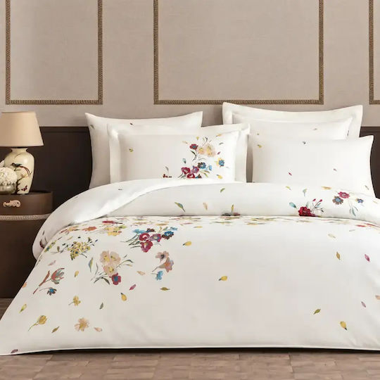 Valeron Set Huse Pentru Pilote 200x220cm Duble Cu 4 Fețe De Pernă Și 1 Cearceaf Alb