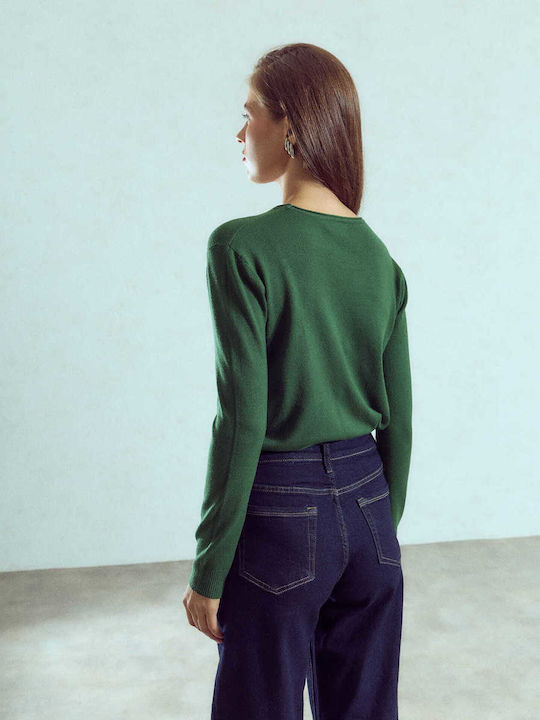 Celestino Women's Sweater Round Neck Green
