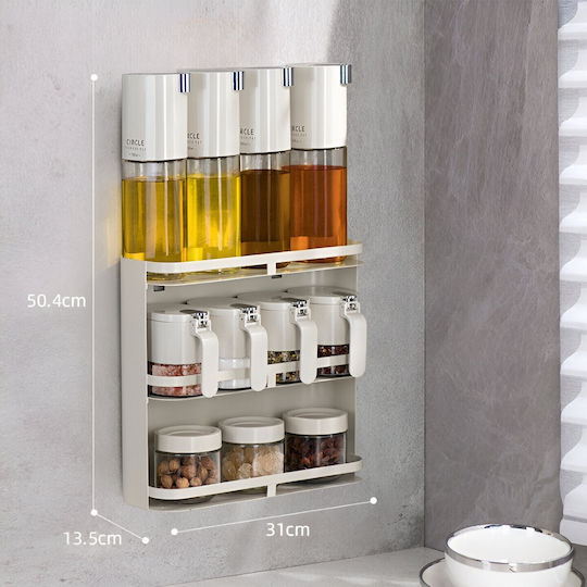 Plastic Spice Organizers on Base White 12 pcs