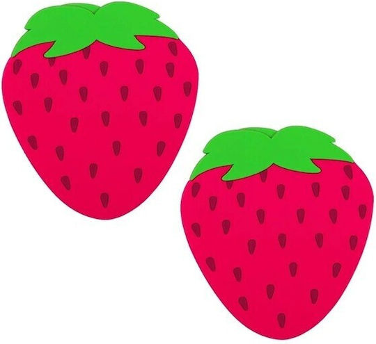 Set De Suporturi Pentru Pahare Plastic Roșu 10x12cm 4 Bucăți