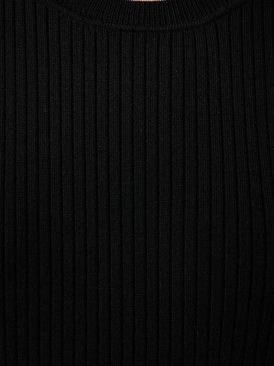 Rochie Midi Tricotată Neagră