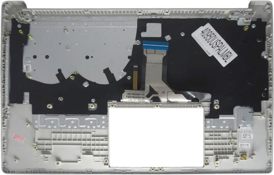 Tastatură Laptop Keyboard Palmrest Hp 250 255 G10 250g10 N40882-001 N36061-001 N41347-001 N40880-031 N40880-041 N40880-051 Us Iluminare de fundal Argintiu Κωδ.40950uspalmbl