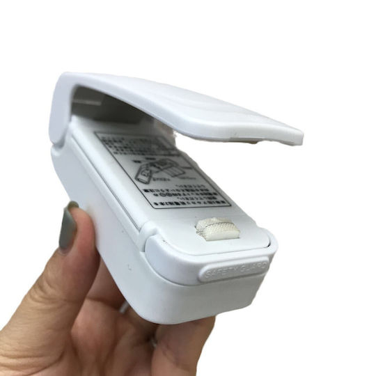 Mini Sigilatoare pentru pungi cu baterii Flippy Sigilare termică cu magnet pe spate Portabil 9.7x3 Cm Alb