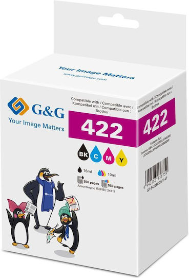 G&G Paket Kompatibler Tintenpatronen InkJet Brother Lc422val 550 Seiten Schwarz 1Stück