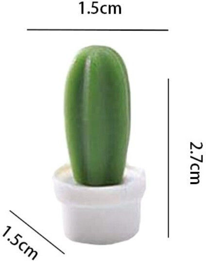 Set 6 Refrigerator Magnets Flippy Cactus In Pot Design Made Abs Magnet Green White